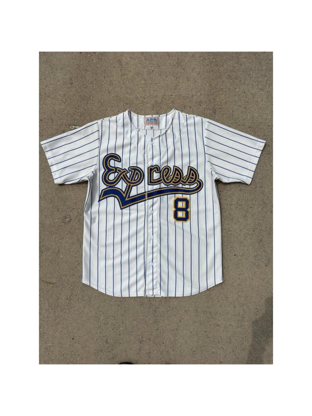 Vintage MLB Cream colour Express Baseball Jersey White Blue